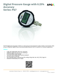 Thumbnail of document Data Sheet - PG7 Digital Pressure Gauge